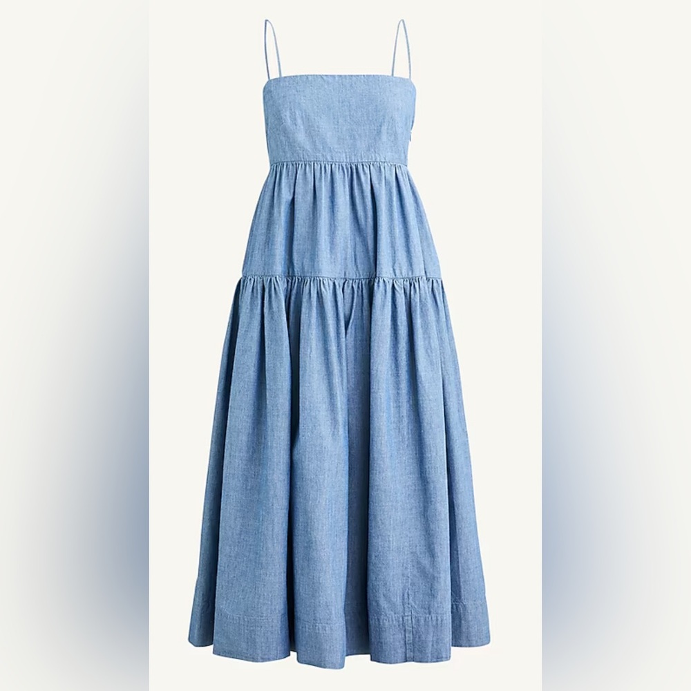 J Crew Chambray Tie Back Dress size 6